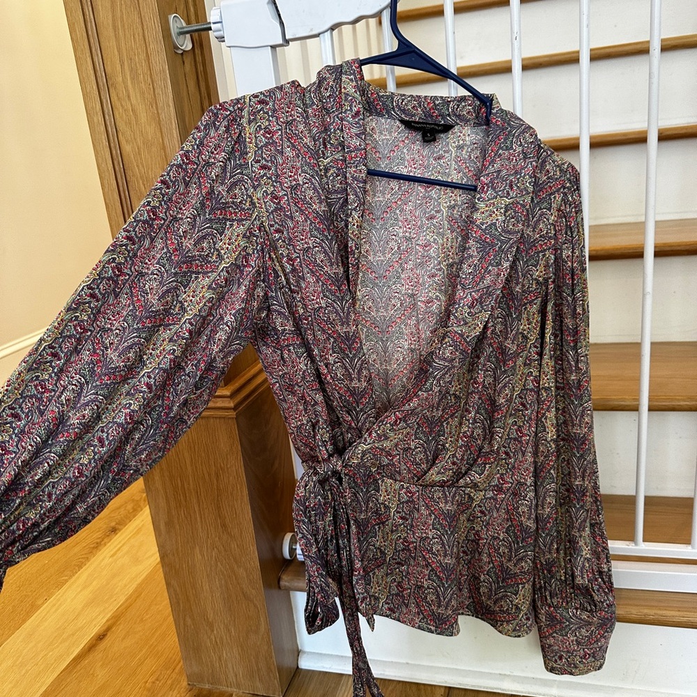 Banana Republic Paisley Wrap Blouse - Multicolor